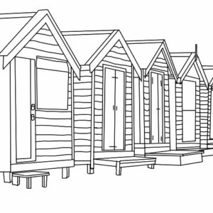 Beach Huts Sunflower Wax Candle